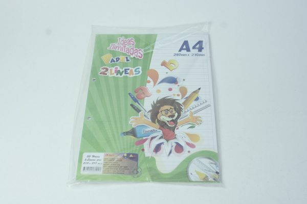 PAPEL PERFORADO A4 2LINEAS *50 HOJAS