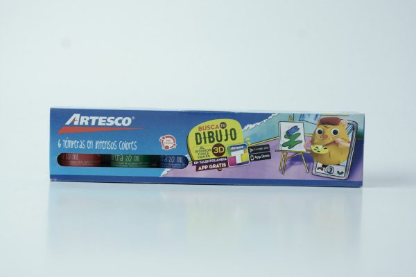 TEMPERA ARTESCO *6 + PALETA+PINCEL