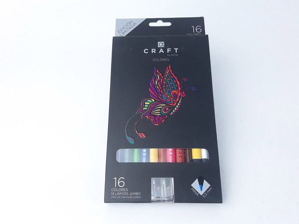 COLOR CRAFT *16 COLORES JUMBO DOBLE PUNTA + SACAPUNTA