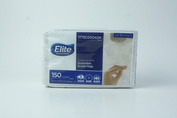TOALLA DE MANO ELITE *150 UND DOBLE HOJA 23*23CM
